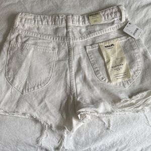 Rollas White Denim Cutoff Shorts Layla